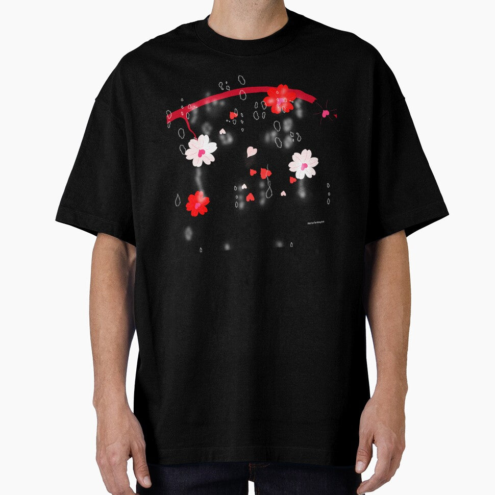 “Dark Blushing Petals – Romantic Heart Blossom Digital Art” by kerissfantasyart T-Shirts, Hoodie, Sweatshirt (Image 1)