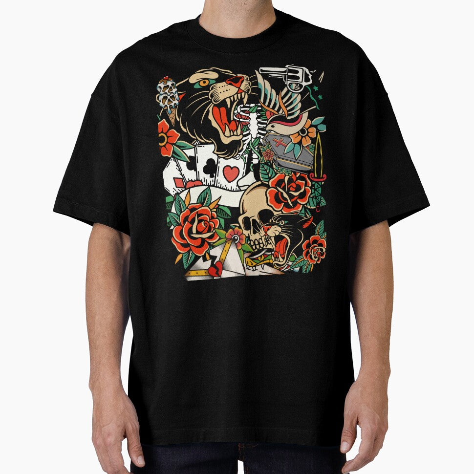 Colorful Old School Tattoo Style Art by HIGHSQUARE T-Shirts, Hoodie, Sweatshirt | BlankRebels.com (Image 1)