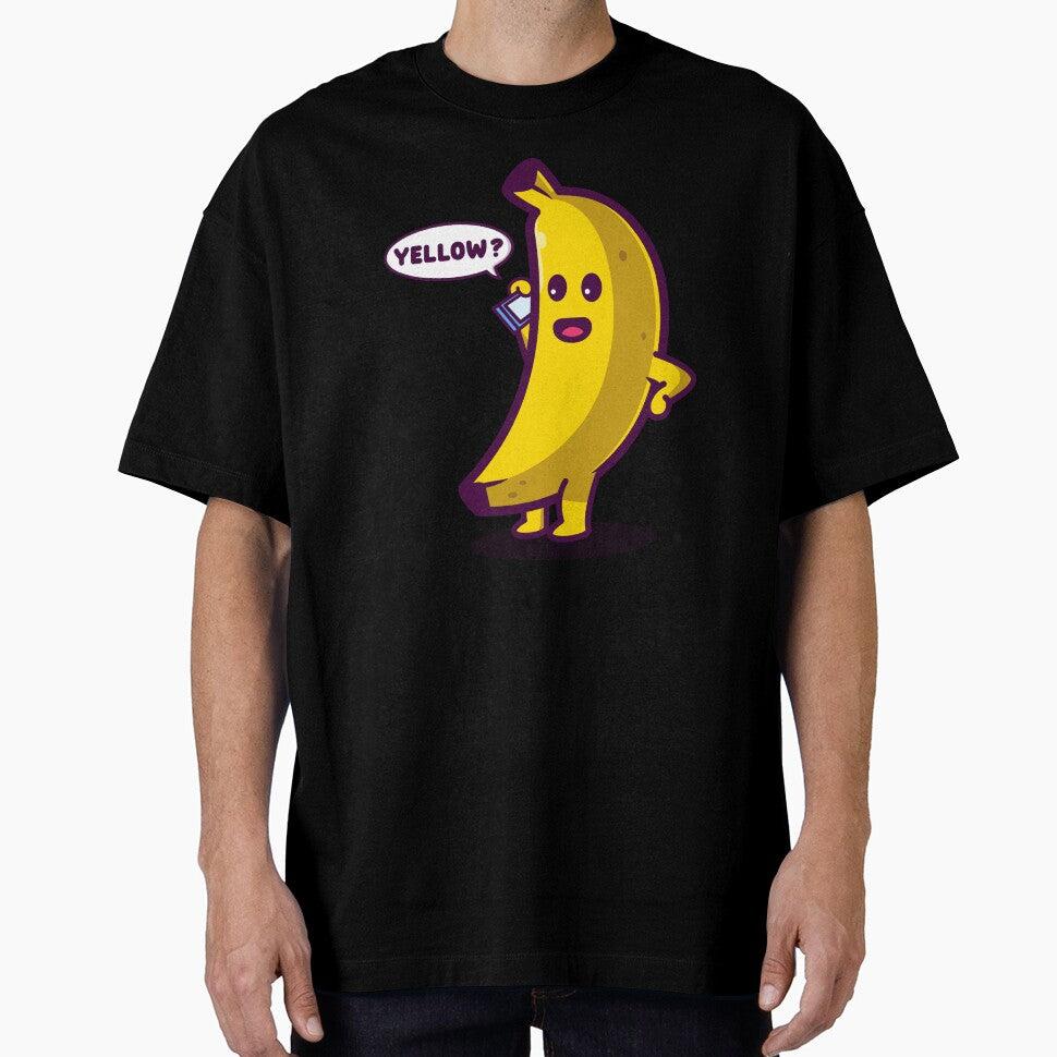Funny yellow banana answering phone with "Yellow?" pun punny by messy-nessie