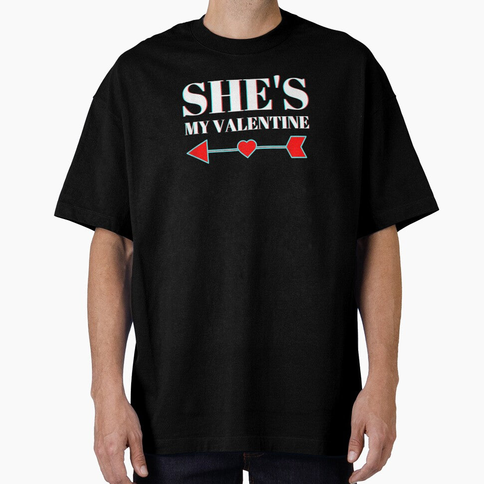 She My Valentine Couple Funny Valentines 2021 Love Him Her by shirleyfinley T-Shirts, Hoodie, Sweatshirt (Image 1)