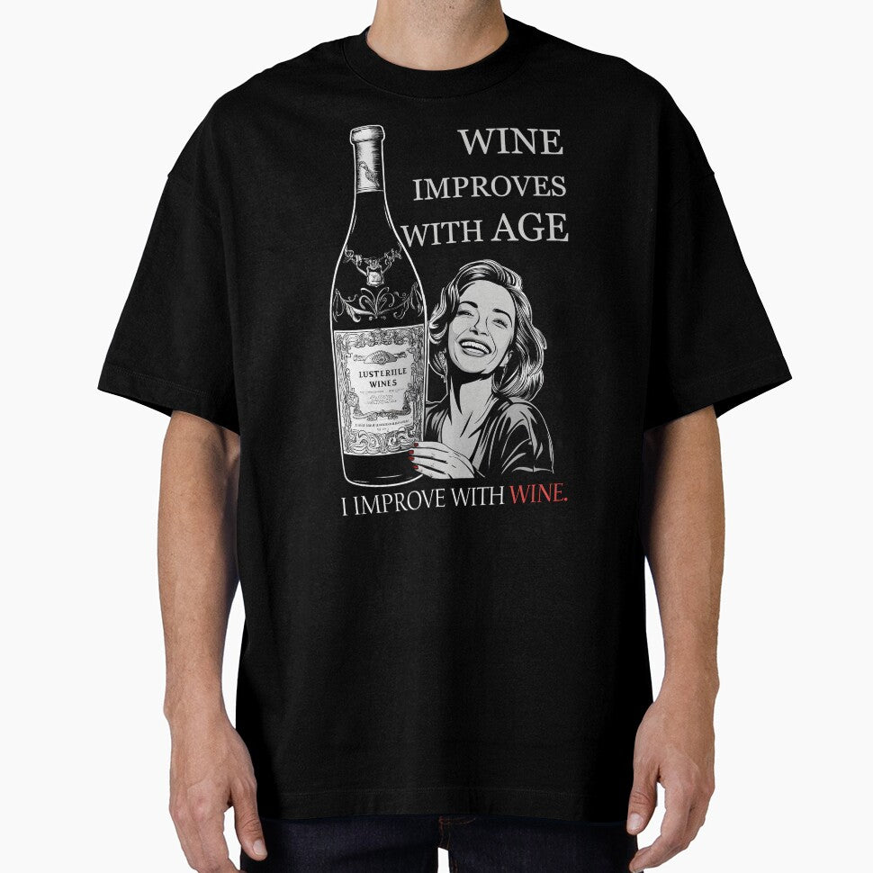 Wine Improves With Age Funny Vintage Bottle Quote Wine Lover by janastefa