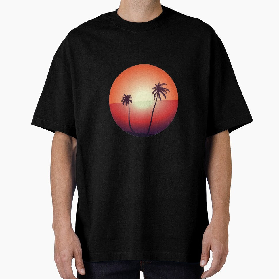 Tropical Retro Sunset by BitsndPieces T-Shirts, Hoodie, Sweatshirt | BlankRebels.com (Image 1)