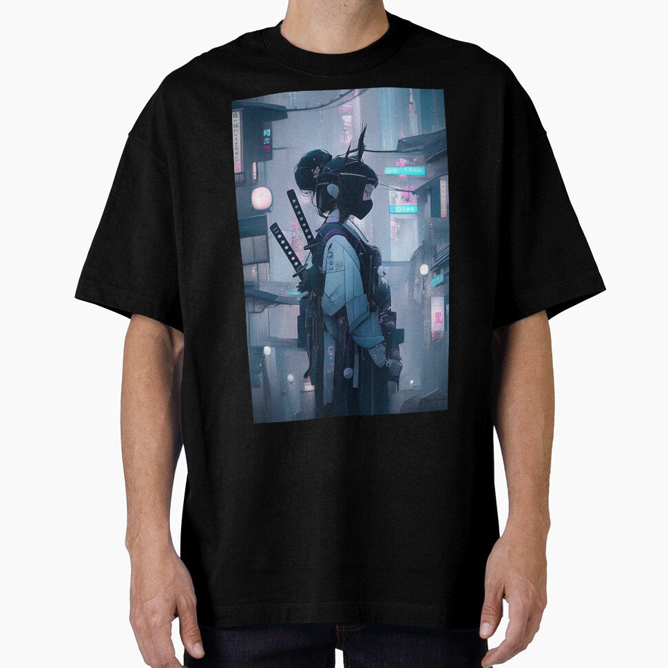 Cyberpunk Girl by MidJourneymen T-Shirts, Hoodie, Sweatshirt | BlankRebels.com (Image 1)