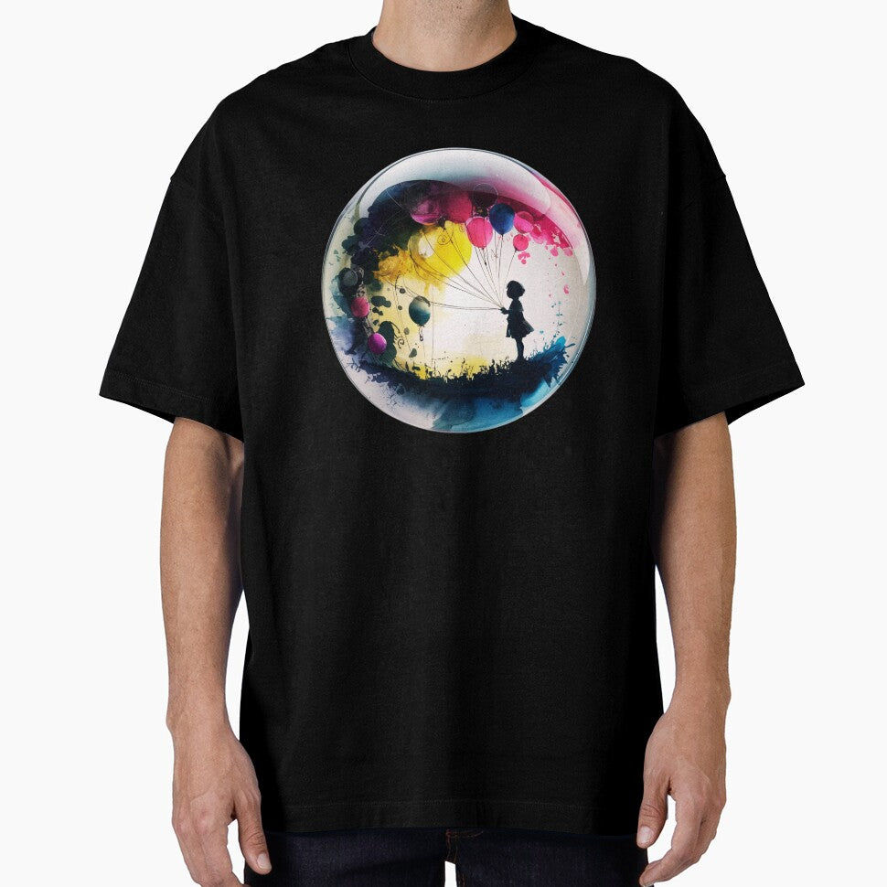 Child Is Silhouetted Against Space Which Is Filled Balloons T-Shirts, Hoodie, Sweatshirt