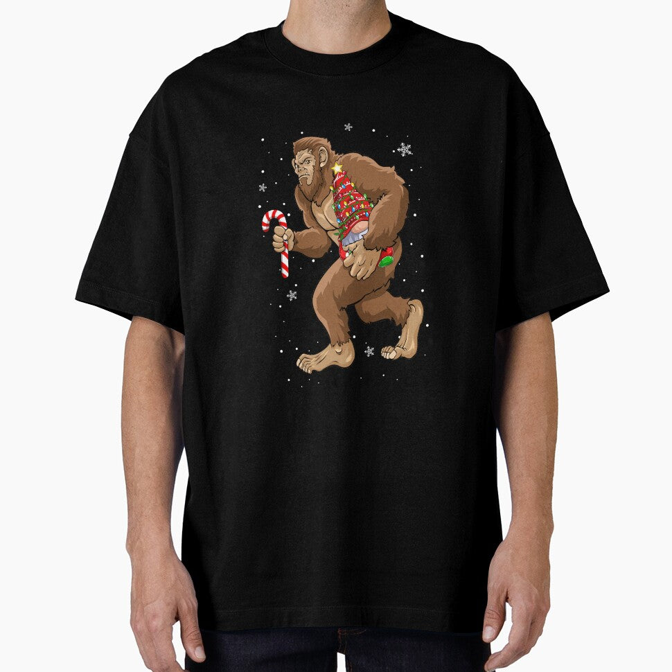 Bigfoot Christmas Funny Gnome Candy Cane Snowflake by Leslie Smith T-Shirts, Hoodie, Sweatshirt | BlankRebels.com (Image 1)