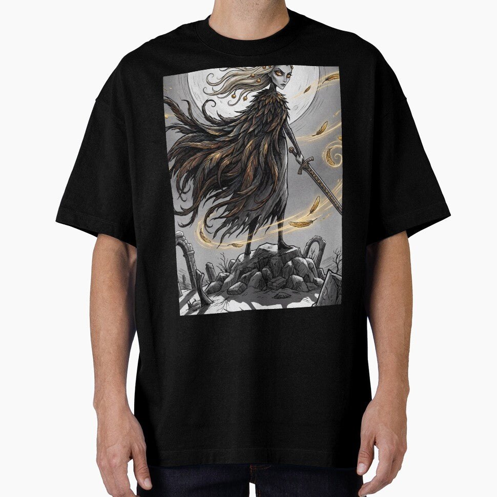Freya Moonlit Warrior Goddess Ancient Norse God Gothic style illustration by Vintage Designs + T-Shirts,... (Image 1)