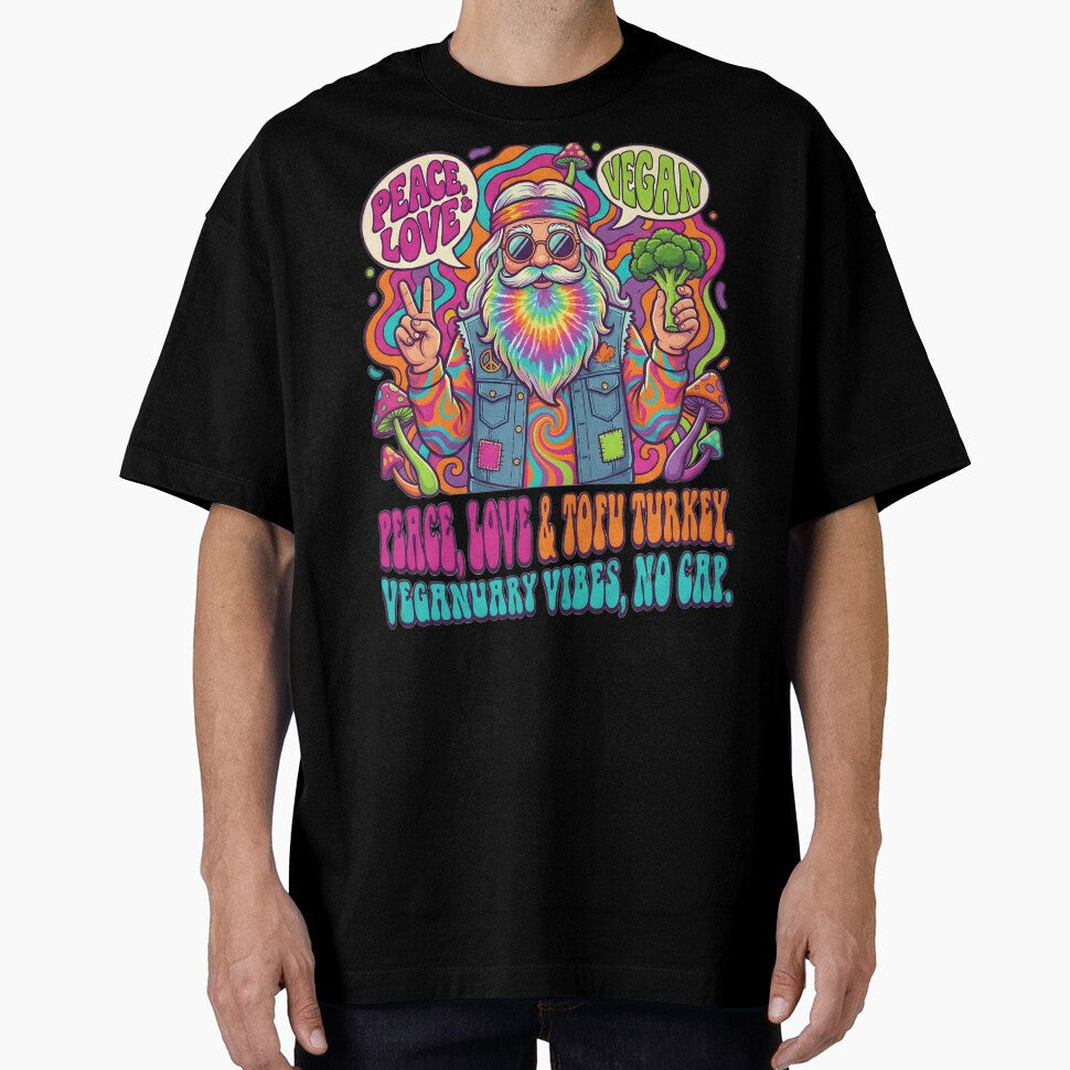 Psychedelic Vegan Peace Love Veganuary by AnnDesignStudio T-Shirts, Hoodie, Sweatshirt | BlankRebels.com (Image 1)