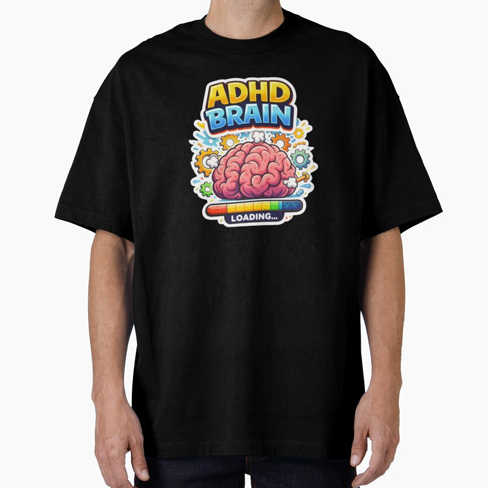 ADHD Brain Loading… | Funny Neurodivergent ADHD Humor Design by FeralMindStudio T-Shirts, Hoodie, Sweatshirt (Image 1)