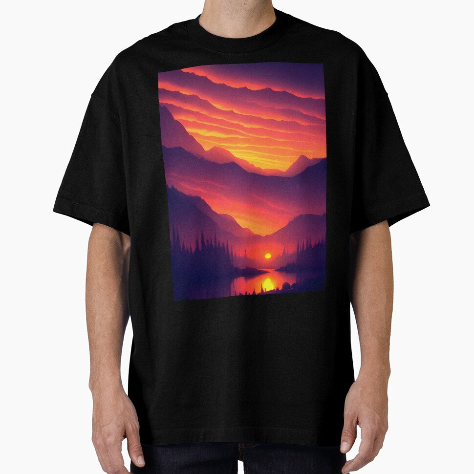 Enhance Your Home with Our Beautiful Minimalist Landscape Mountain Trees Print Collection by supeart