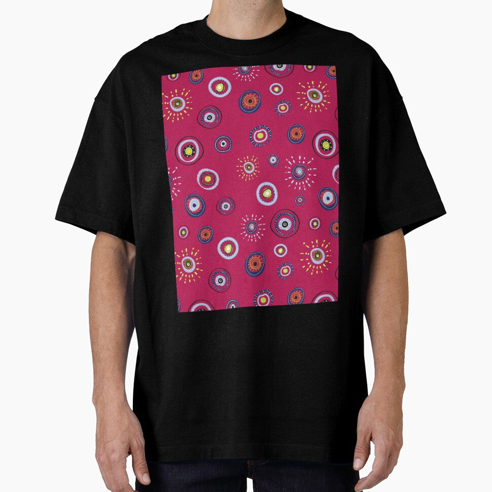 Greek evil eye pattern | Cherry red background by Lena Morf T-Shirts, Hoodie, Sweatshirt | BlankRebels.com (Image 1)
