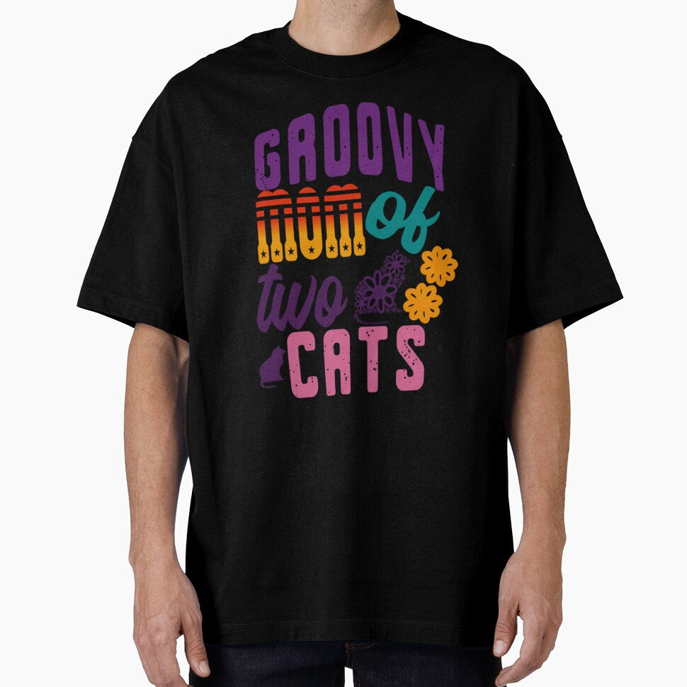 Groovy mom of two retro kitty cute cats mom by Graciouss T-Shirts, Hoodie, Sweatshirt | BlankRebels.com (Image 1)