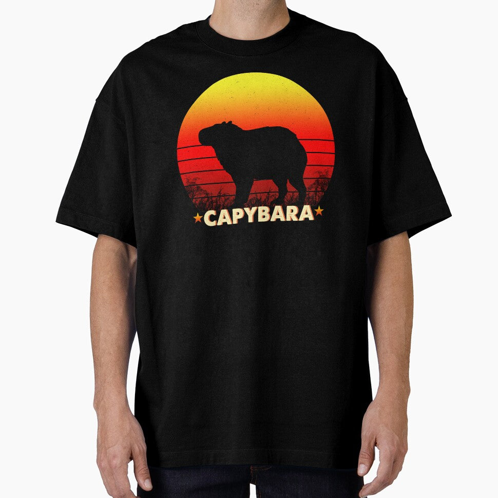 Capybara Desert Retro Vintage Sunset Animals T-Shirts, Hoodie, Sweatshirt