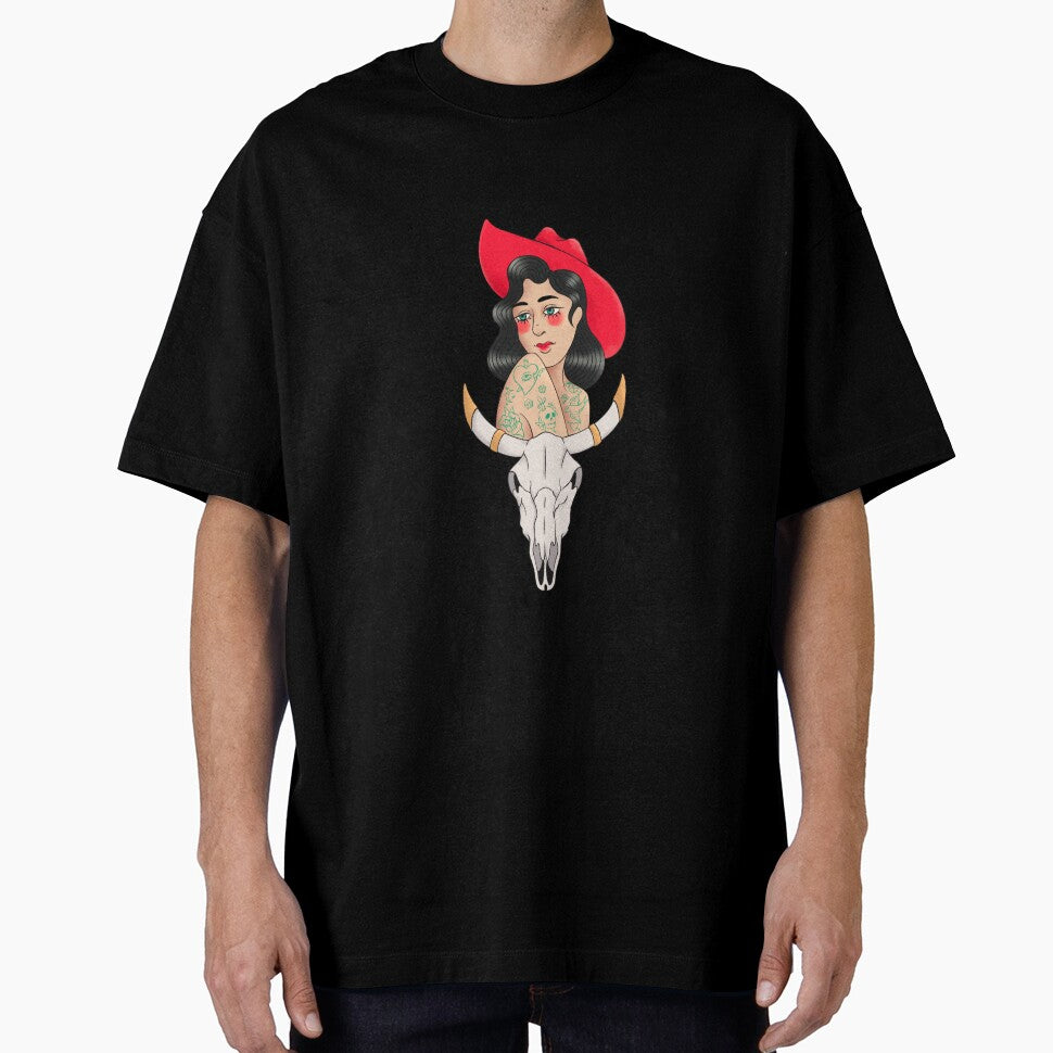 Cowgirl and Skull (Red Hat) by harona T-Shirts, Hoodie, Sweatshirt | BlankRebels.com (Image 1)