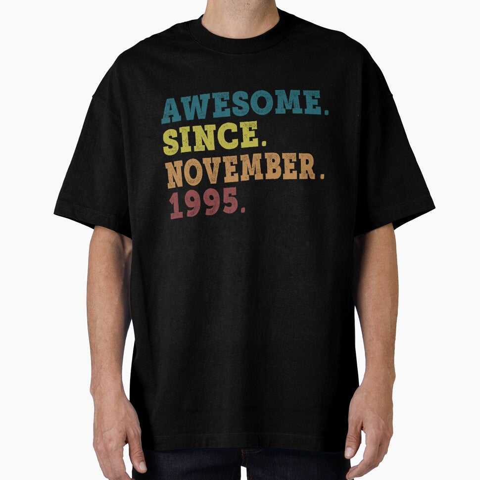 Awesome Since November 1995 Retro Vintage 27th Birthday Gift by designbychow T-Shirts, Hoodie, Sweatshirt (Image 1)