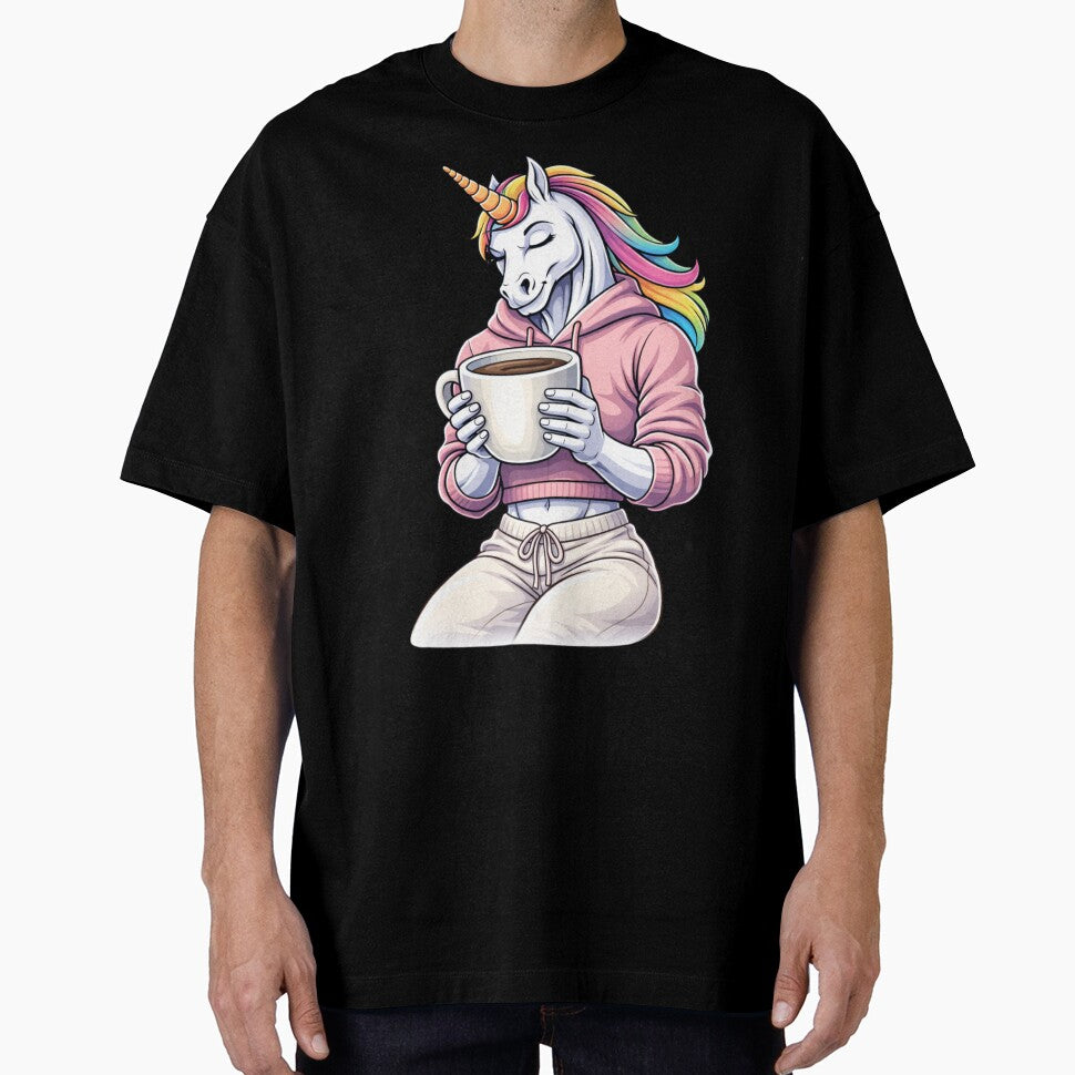 Cozy Coffee Unicorn – Cute Aesthetic Unicorn Lifestyle Design by ColorSplash123 T-Shirts, Hoodie, Sweatshirt (Image 1)