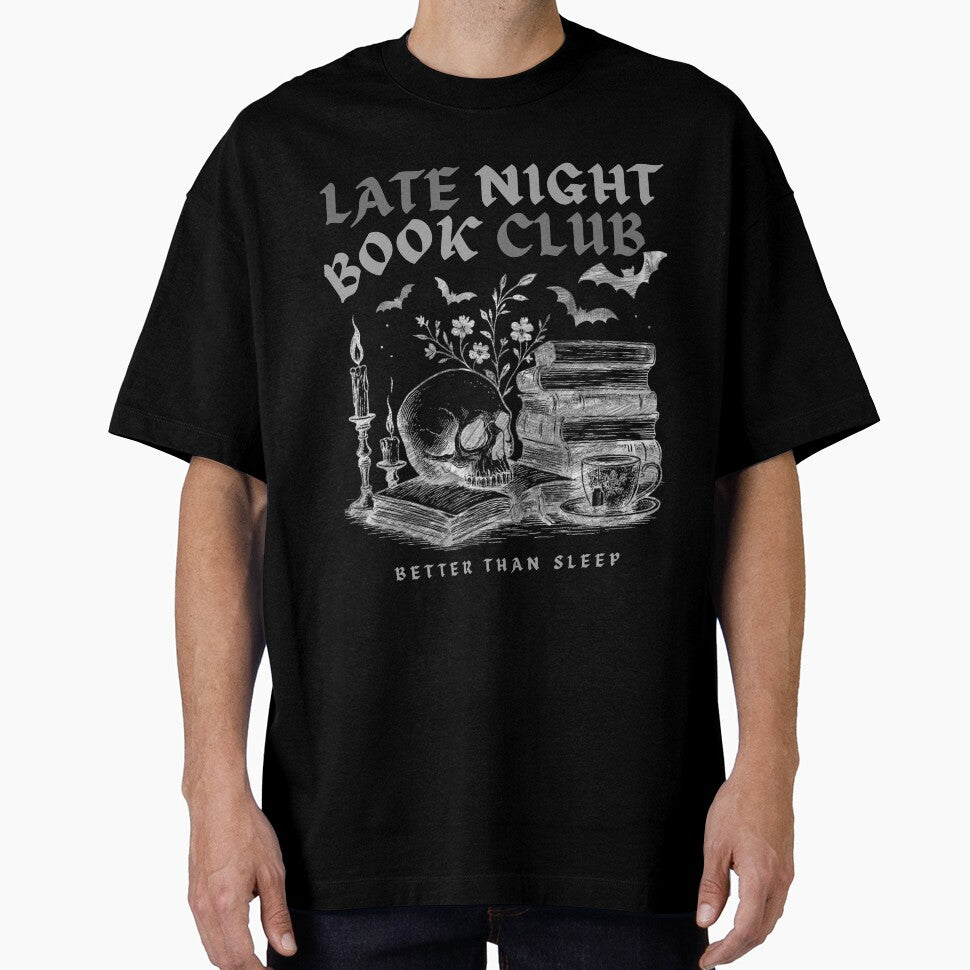 Late Night Book Club Halloween Grunge Print by SunLitDay T-Shirts, Hoodie, Sweatshirt | BlankRebels.com (Image 1)