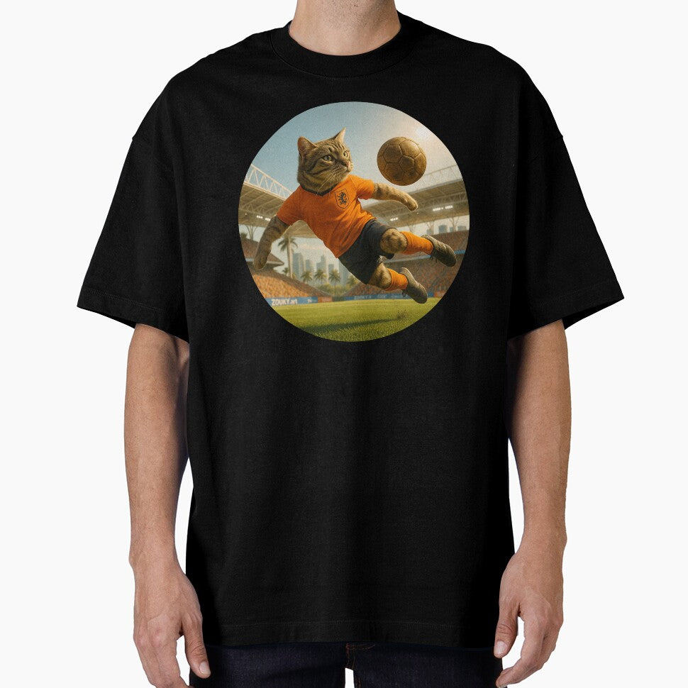 Dutch Soccer Orange Cat – Fearless Feline with Global Game Spirit by Zouky.art