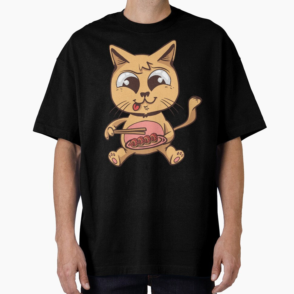 Cute Cat Eating Sushi by OnepixArt T-Shirts, Hoodie, Sweatshirt | BlankRebels.com (Image 1)