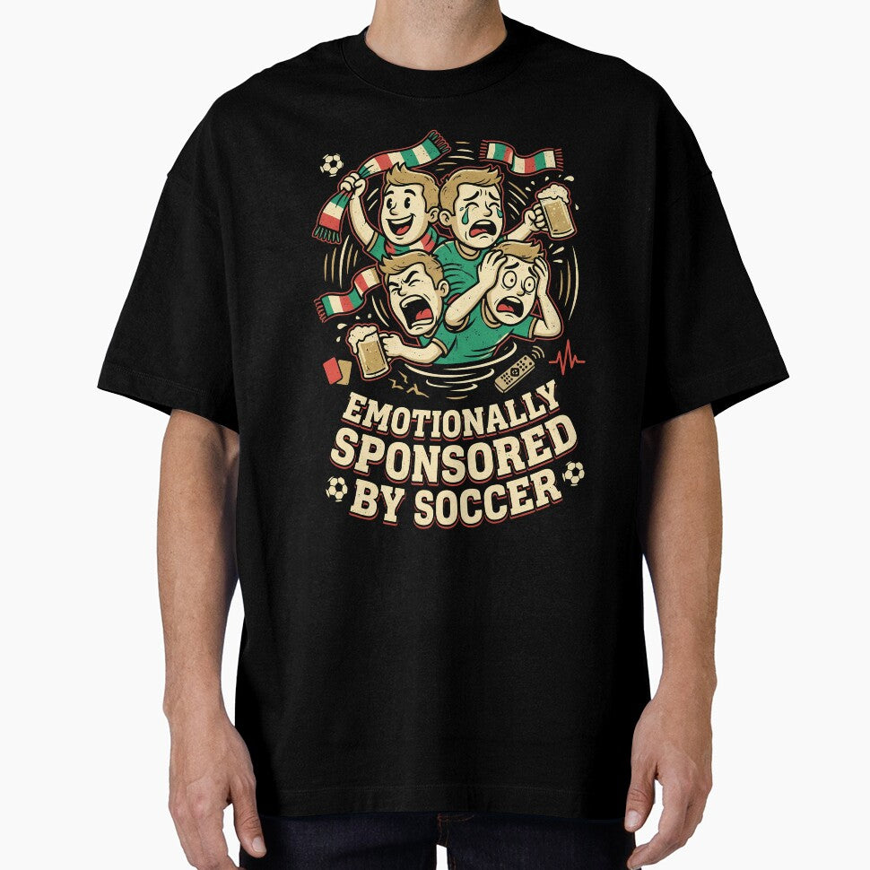 Emotionally Sponsored by Soccer – Funny Retro Football Fan Design by DesignDoodleArt