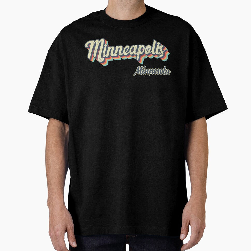 Minneapolis city Minnesota Retro Vintage 70s rainbow by Teelogic