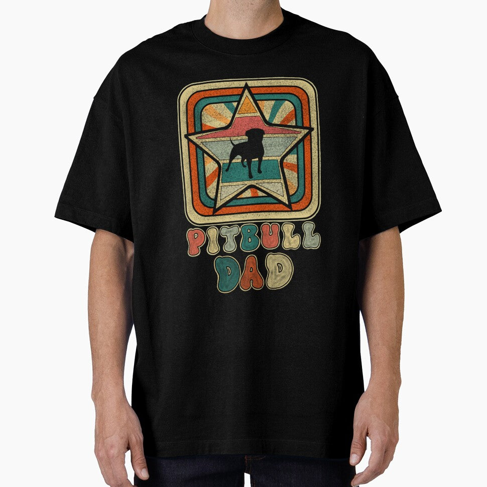 Retro Colors Pitbull Dad by GarnersDesigns T-Shirts, Hoodie, Sweatshirt | BlankRebels.com (Image 1)