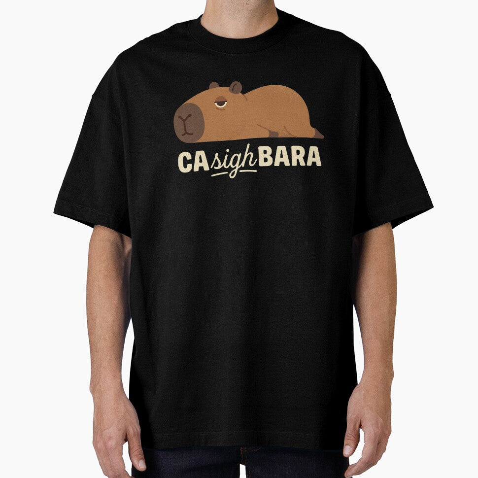 CAsighBARA Funny Capybara Relatable Sigh Mood Meme by AdyKurniawan T-Shirts, Hoodie, Sweatshirt | BlankRebels.com (Image 1)