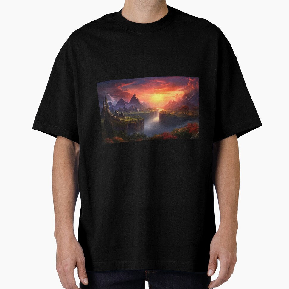 Fantasy Landscape - Sunset Canyon by Fantasy Masterpiece T-Shirts, Hoodie, Sweatshirt | BlankRebels.com (Image 1)
