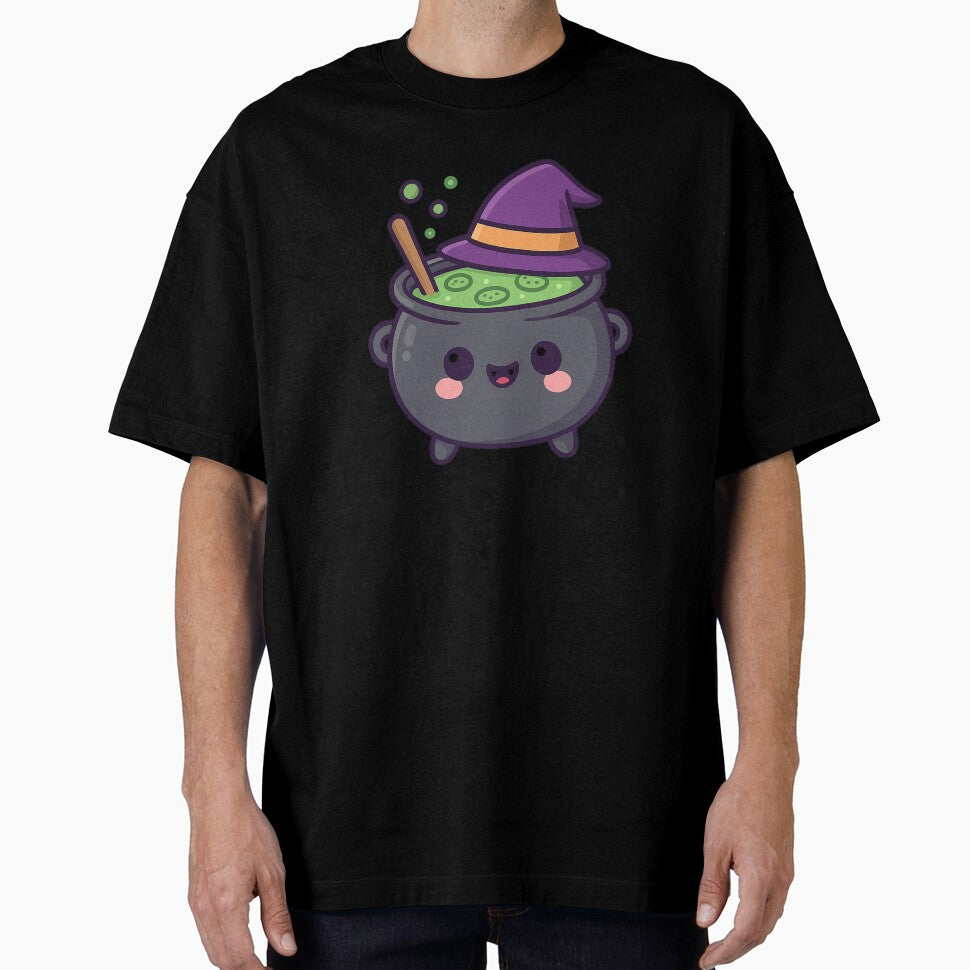 Kawaii Halloween Witch Cauldron Cute Soup Cartoon by ThaiArtShop
