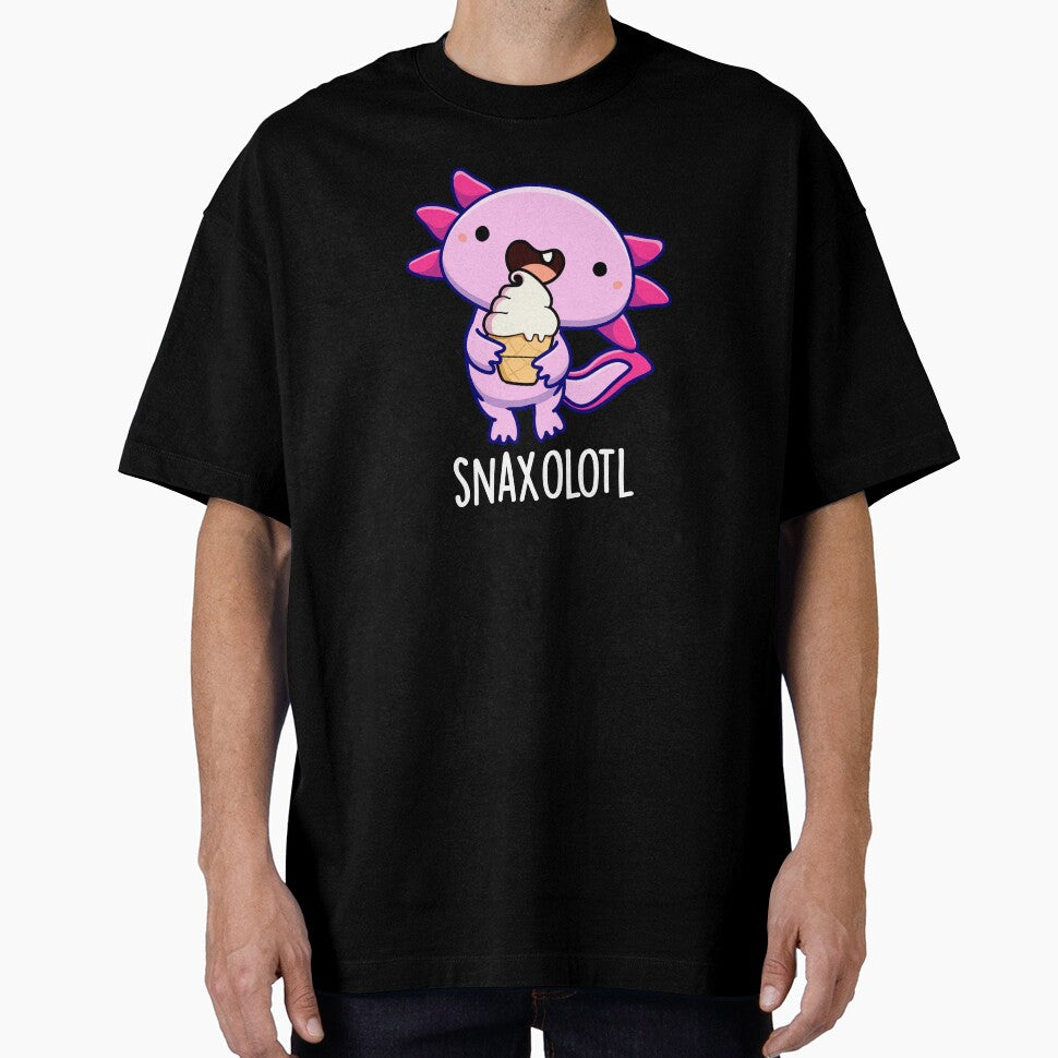Snaxolotl Funny Axolotl Pun (Dark BG) by punnybone T-Shirts, Hoodie, Sweatshirt | BlankRebels.com (Image 1)