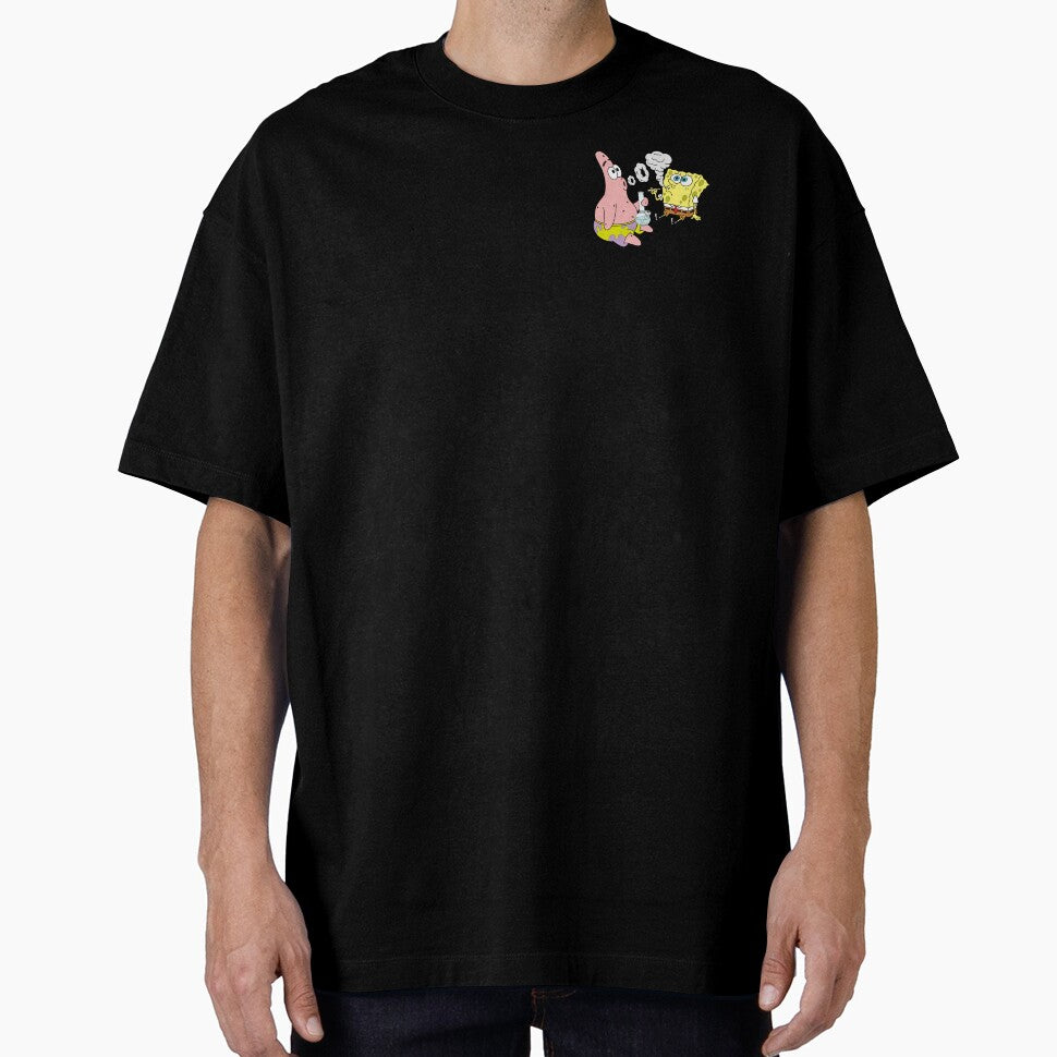 Spongebob and Patrick Smoking Weed Cannabis Cartoon Art by p0tstitute T-Shirts, Hoodie, Sweatshirt (Image 1)