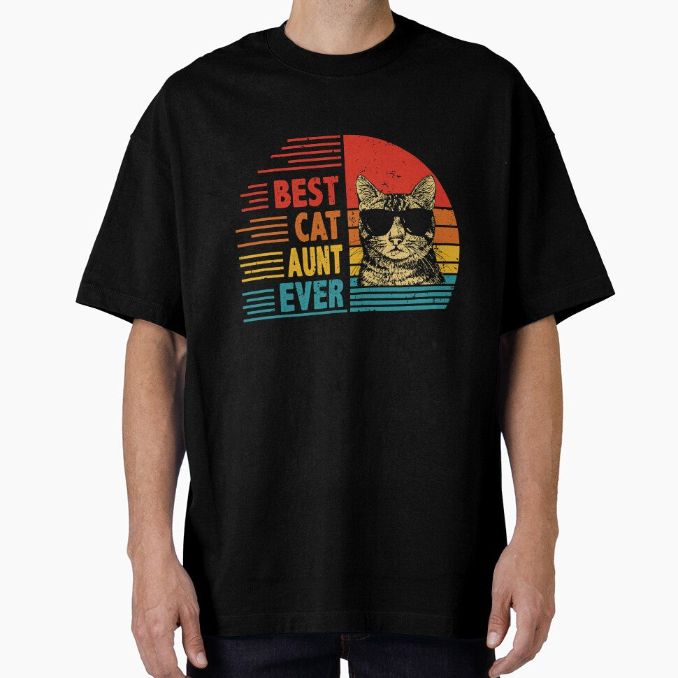 Vintage Retro Best Cat Aunt Ever Funny Cat Lover Mother's Day Gift by EdwinaEmmanoiCo