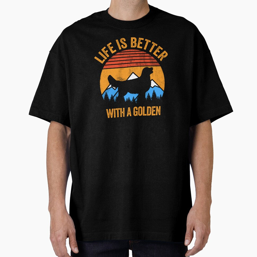 Life Is Better With A Golden Retriever Vintage Distressed Dog Gift by Guarddogdrive T-Shirts, Hoodie, Sweatshirt (Image 1)