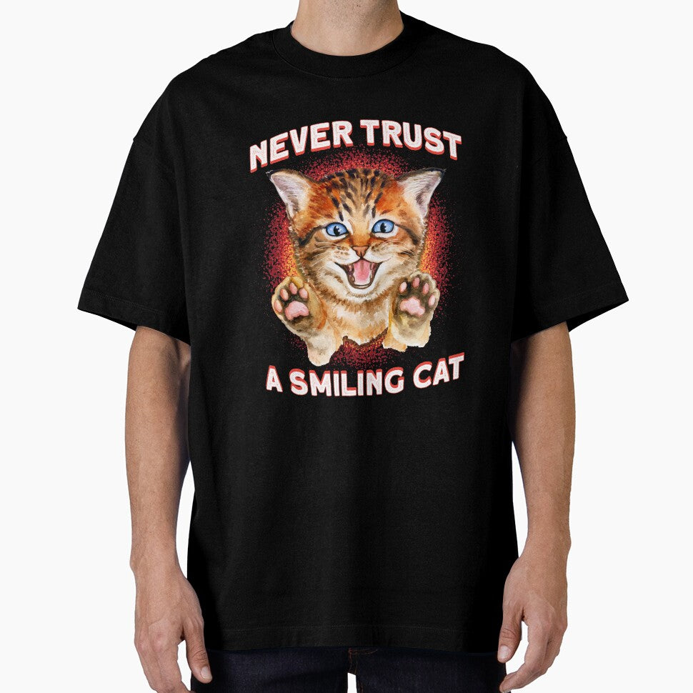 Never Trust A Smiling Cat by BLake77777 T-Shirts, Hoodie, Sweatshirt | BlankRebels.com (Image 1)