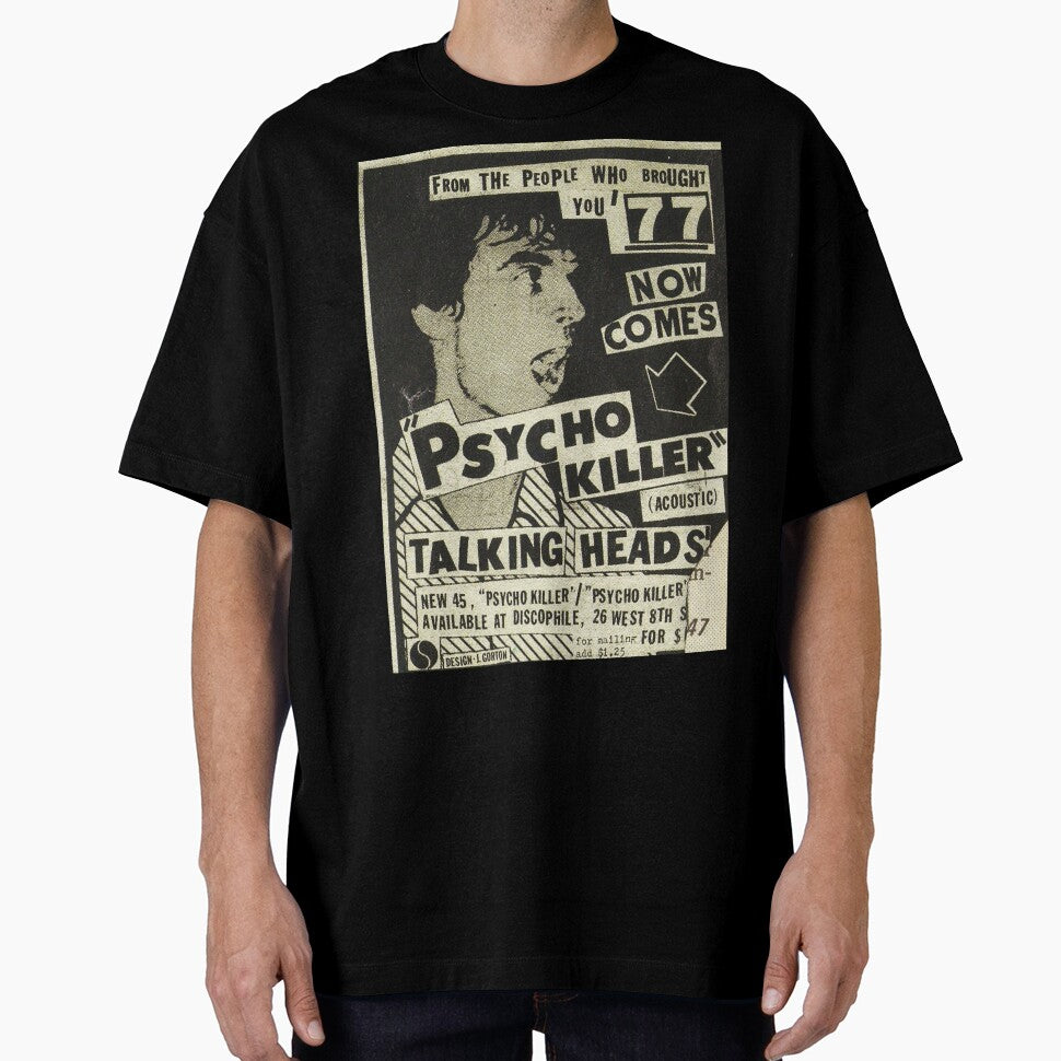 Psycho Killer - Talking Heads post-punk concert poster 1977 by janetganes0118