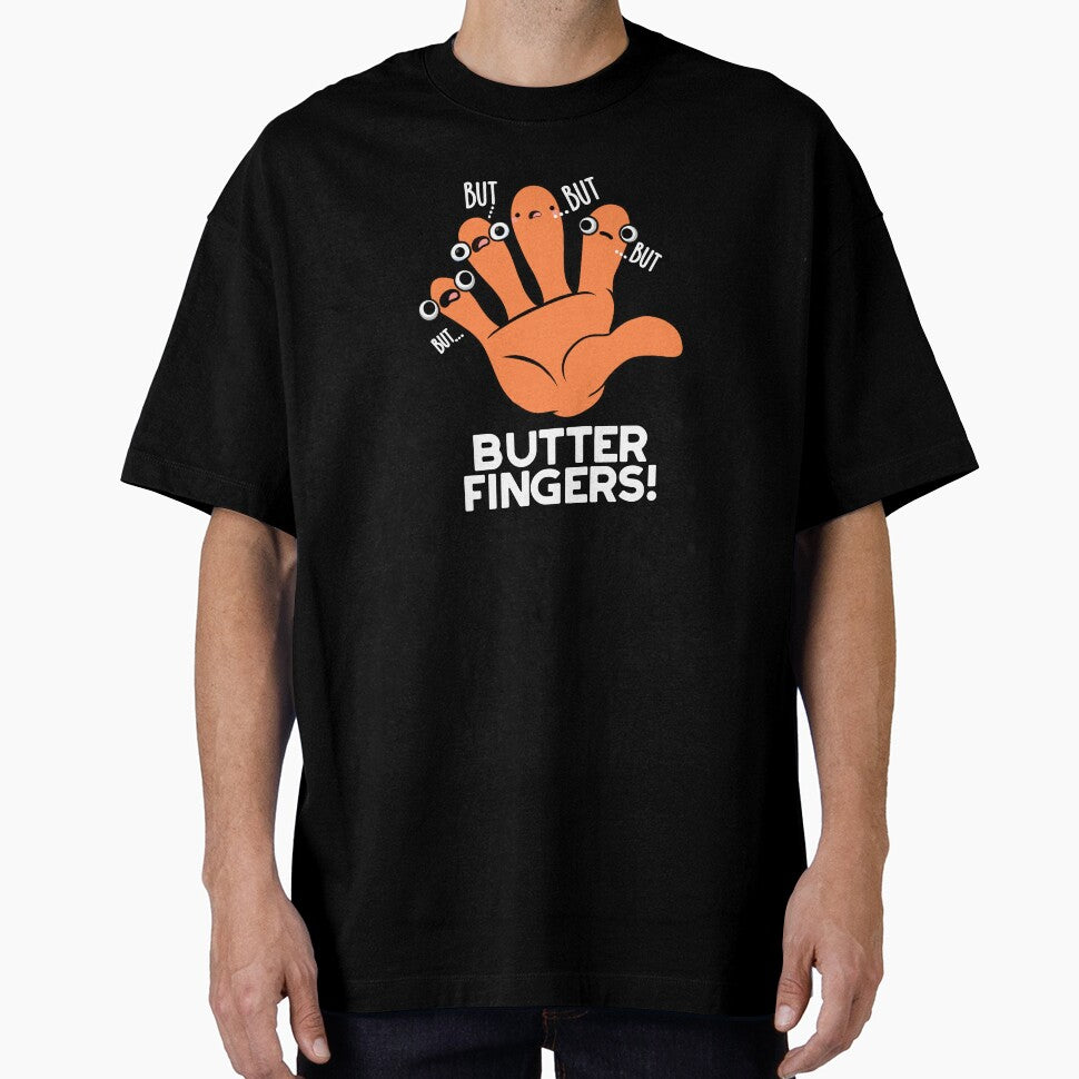 Butter Fingers Funny Anatomy Pun (Dark BG) by punnybone