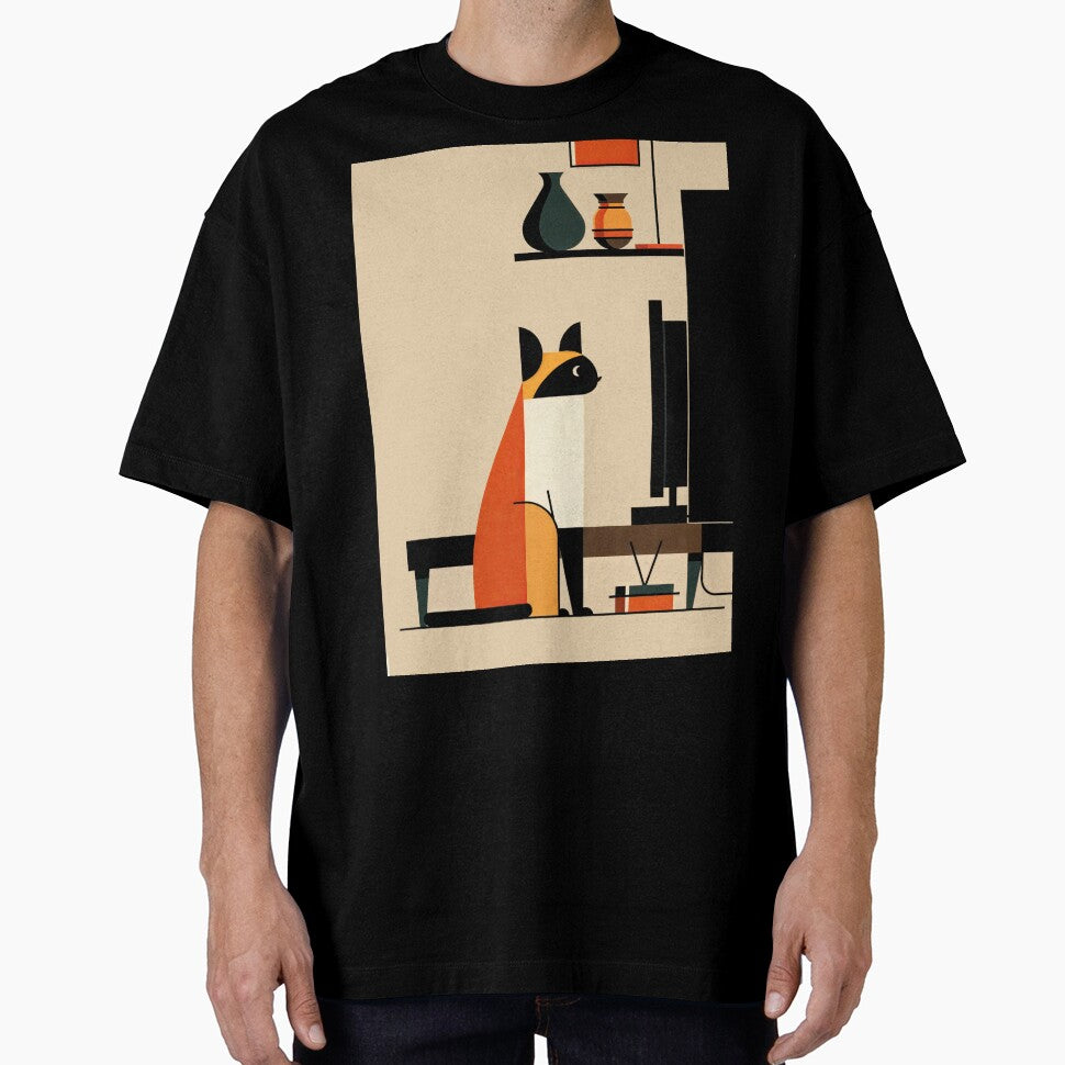 Wall Art - Postcard - Modern Minimalist Cat Geometry by ForeverPrintsOK