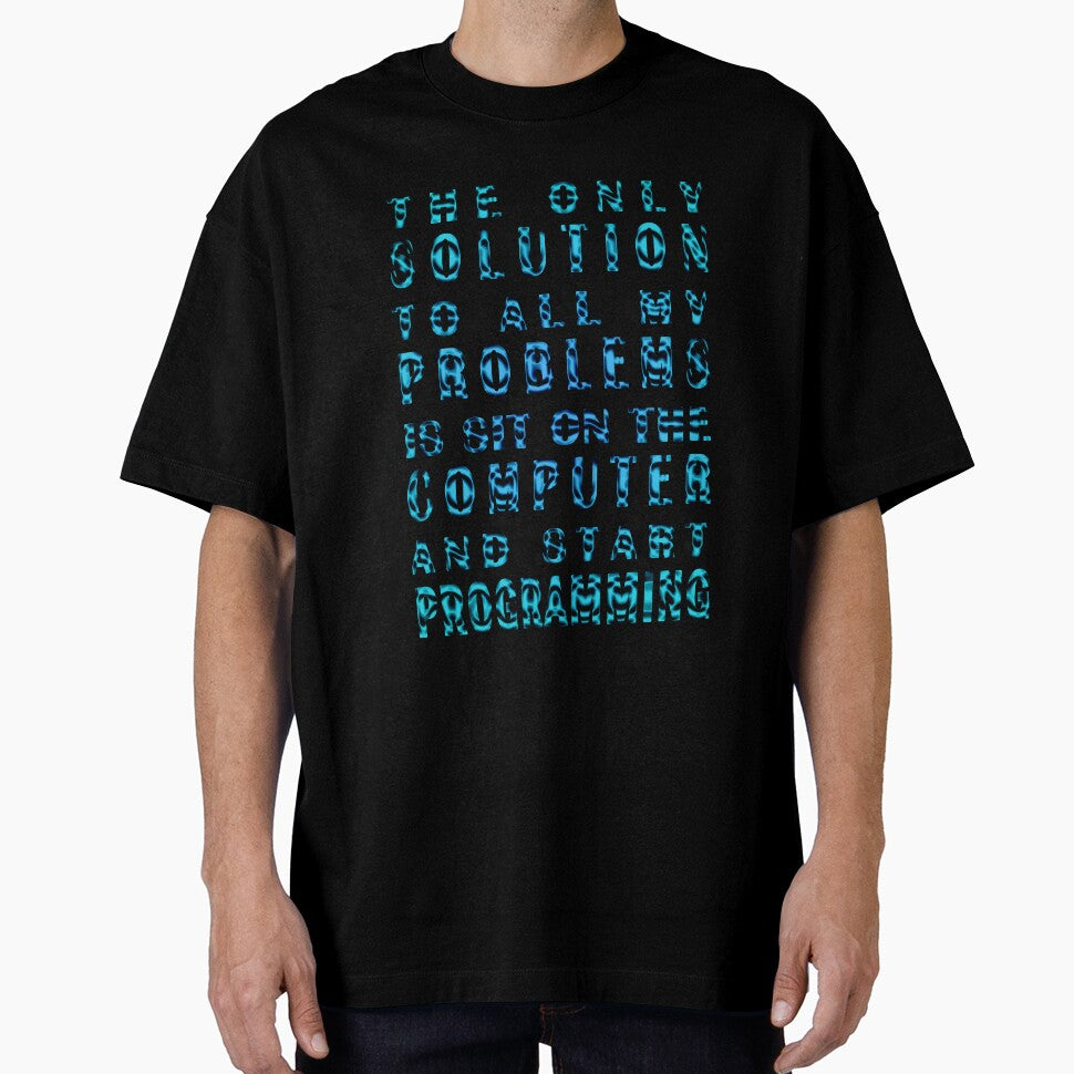 The only solution to all my problems is sit on the computer and start programming with effect of black shade by... (Image 1)