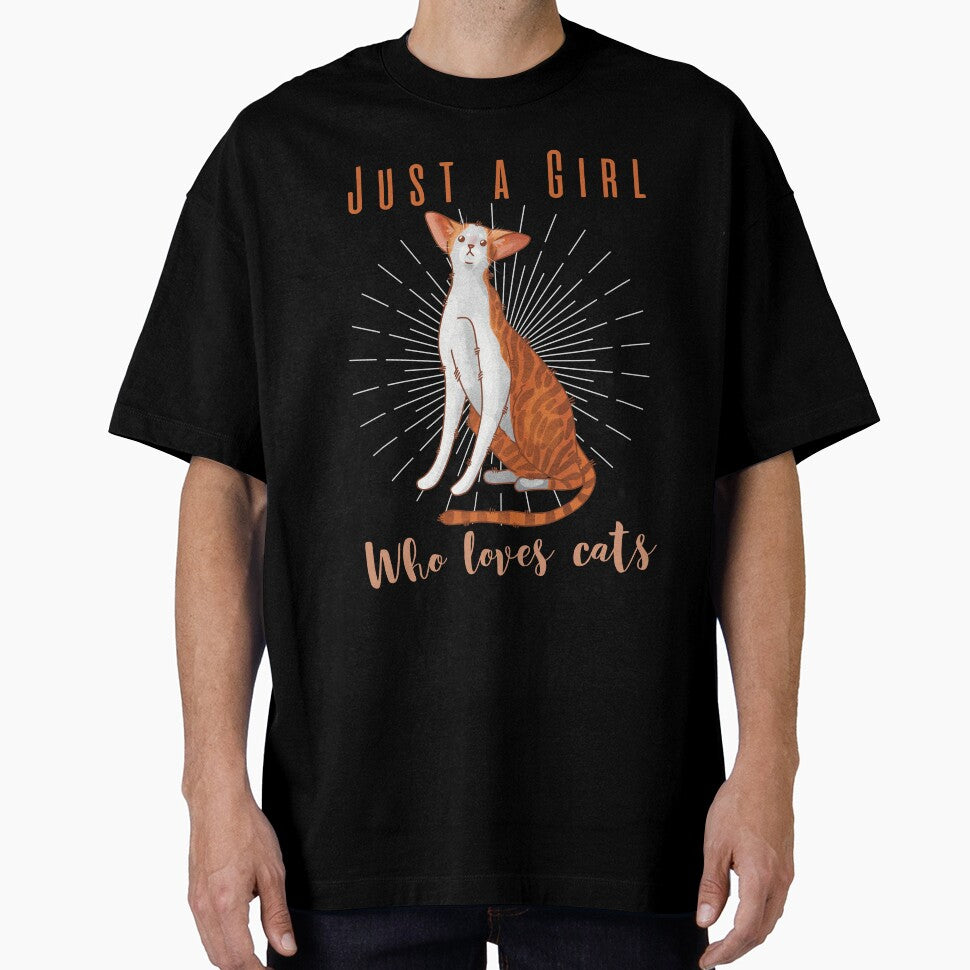 Just a Girl Who Loves Cats - Red Bicolor Oriental Cat - Cat Mom Gifts by FelineEmporium