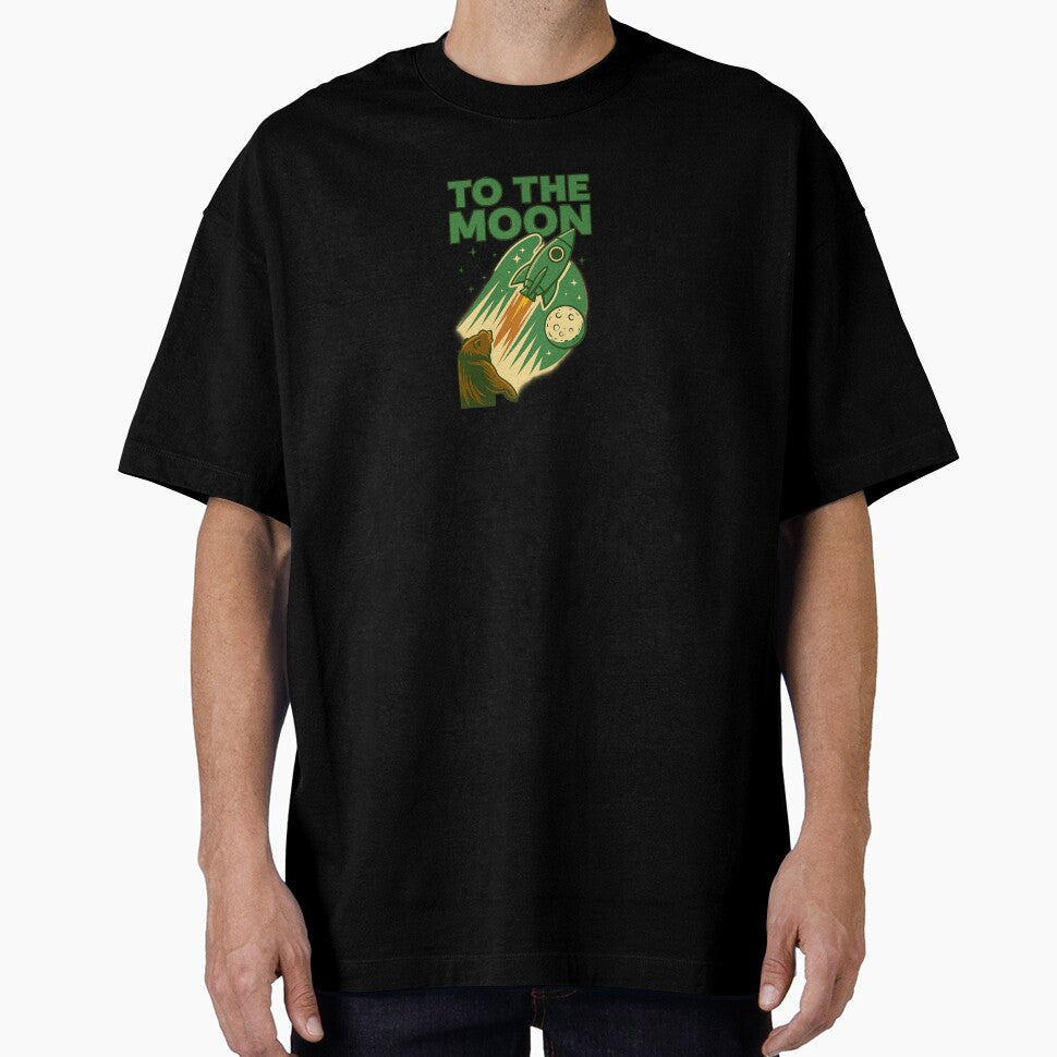 Retro Rocketship to the Moon – Vintage Space & Stock Market Inspired Design by BullishJunkie T-Shirts, Hoodie,... (Image 1)