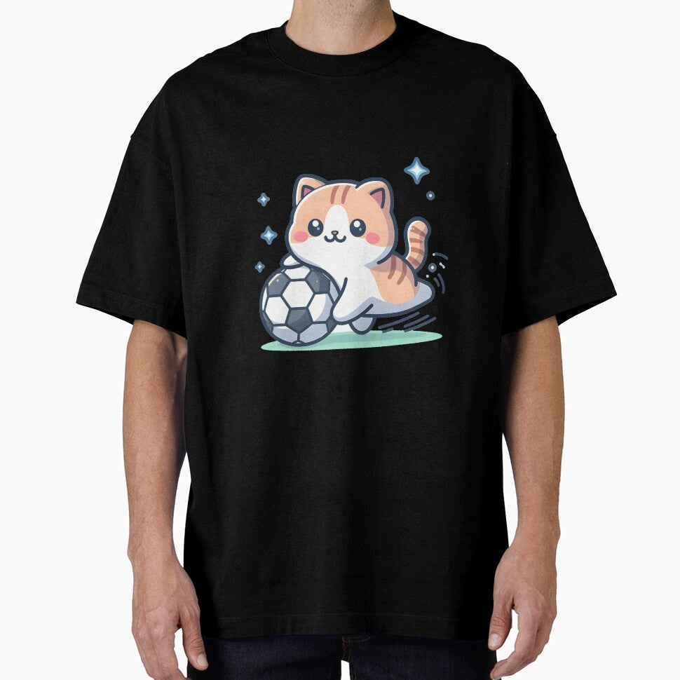 Kawaii Cat With Soccer Ball by CanvasCutie