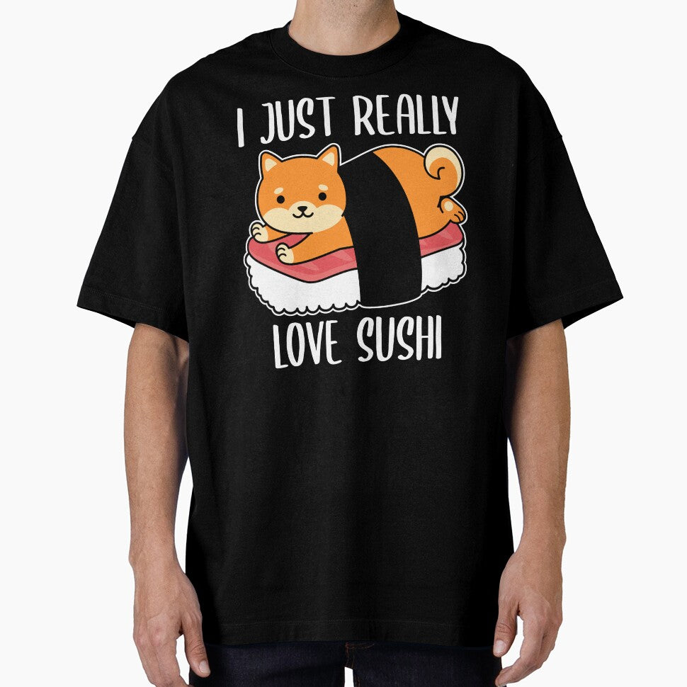 I Just Really Love Sushi Cute Sushi Cat by OnepixArt T-Shirts, Hoodie, Sweatshirt | BlankRebels.com (Image 1)