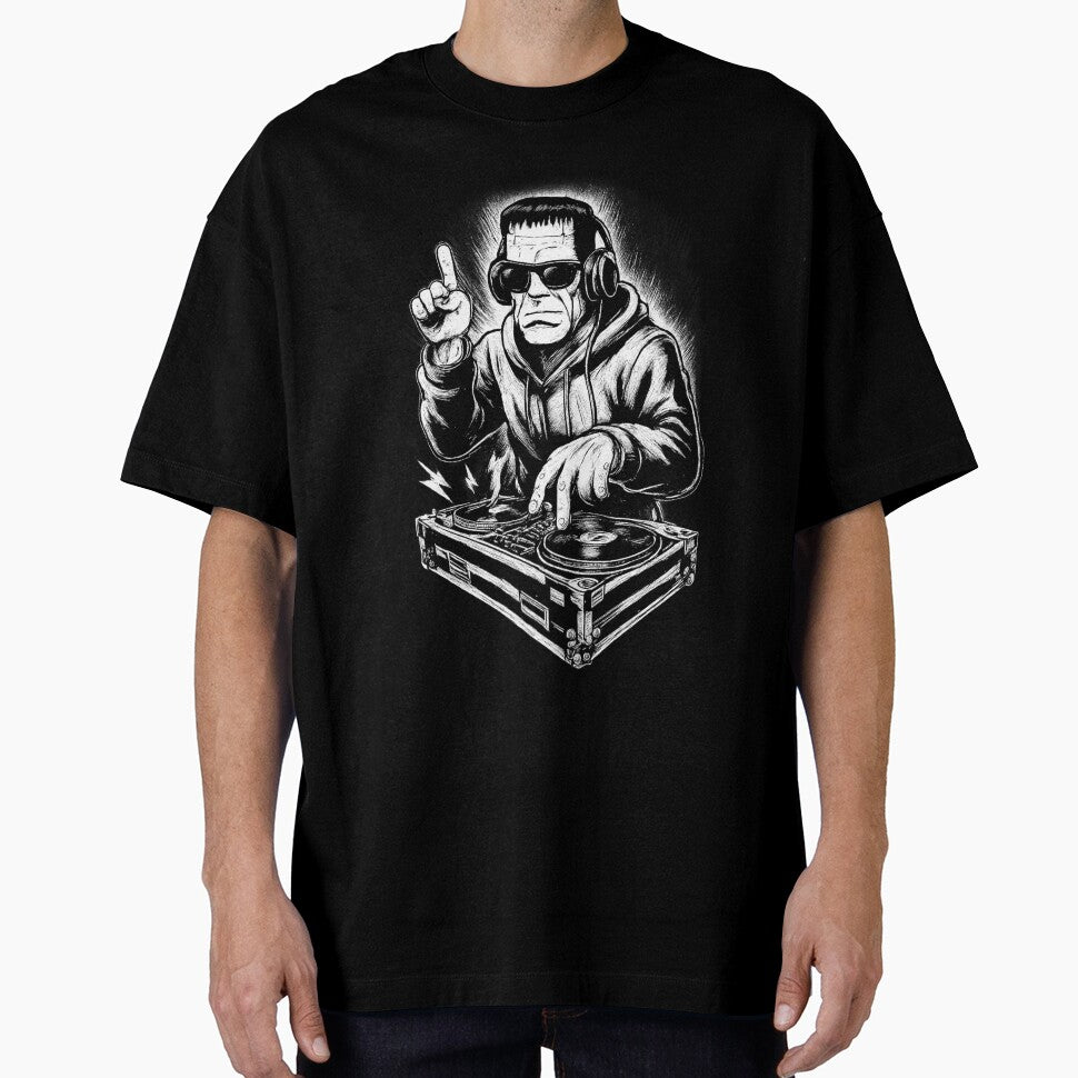 DJ Frankenstein Dropping Monster Beats by Iceberg Comic Book Lounge T-Shirts, Hoodie, Sweatshirt | BlankRebels.com (Image 1)