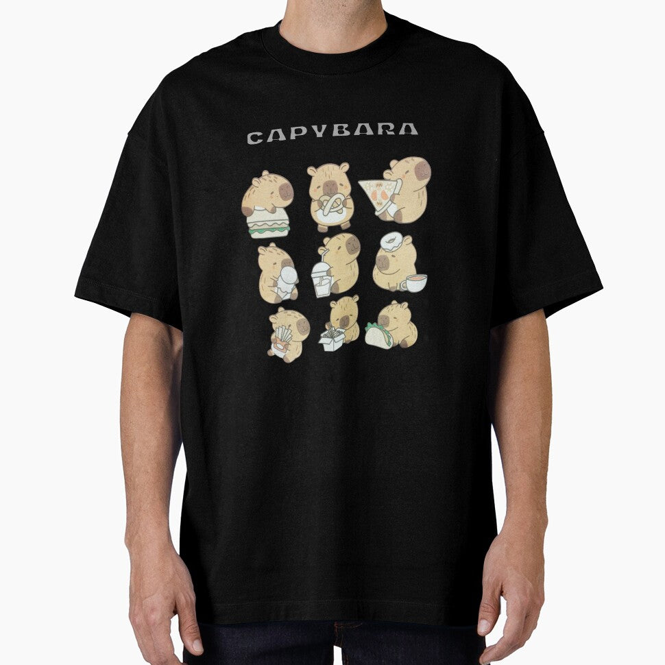 Cute Kawaii Capybara Eating Snacks by Colorful-Garden T-Shirts, Hoodie, Sweatshirt | BlankRebels.com (Image 1)