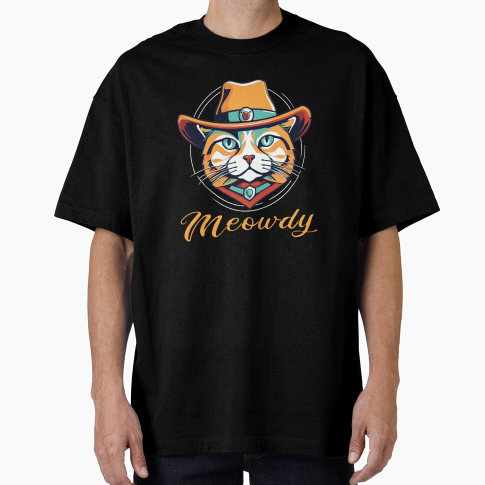 Meowdy Cat Meme | Texan Cowboy Cat Meowdy | Retro colored Western Cowboy Gifts for Dad | Meowdy Cat Face by... (Image 1)