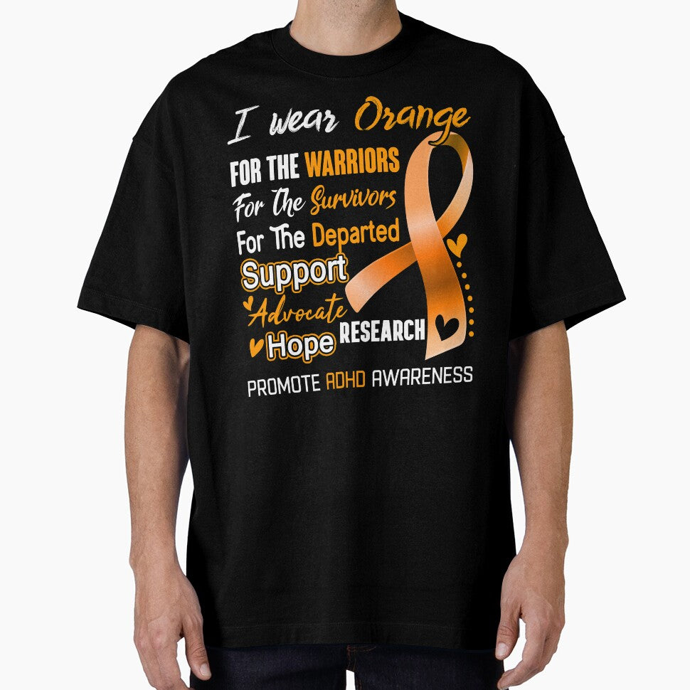 I Wear Orange For The Warriors Promote ADHD Awareness by hvoid41 T-Shirts, Hoodie, Sweatshirt | BlankRebels.com (Image 1)