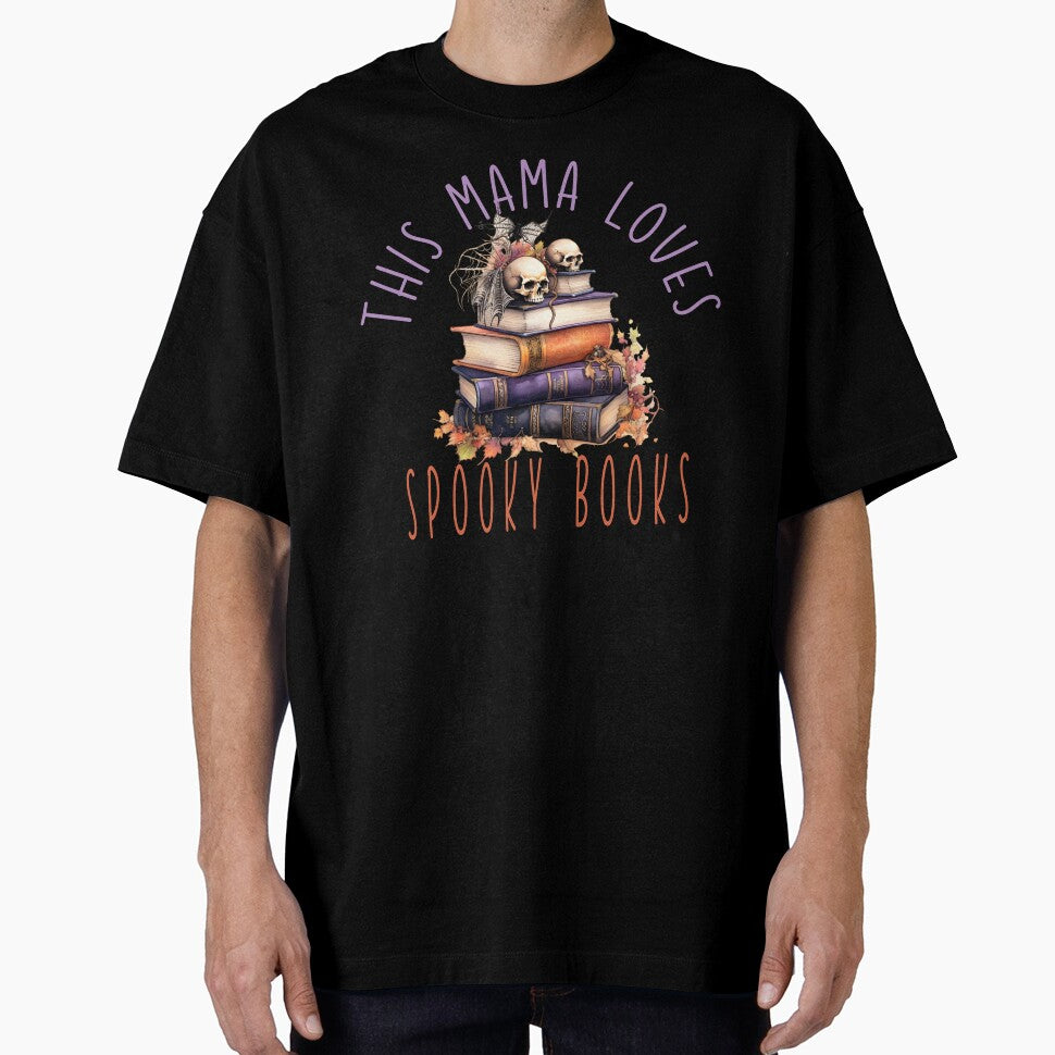 This Mama Loves Spooky Books Reader Teacher Mama Spooky Books Halloween Mom Costume by ShoniwDesigns T-Shirts,... (Image 1)