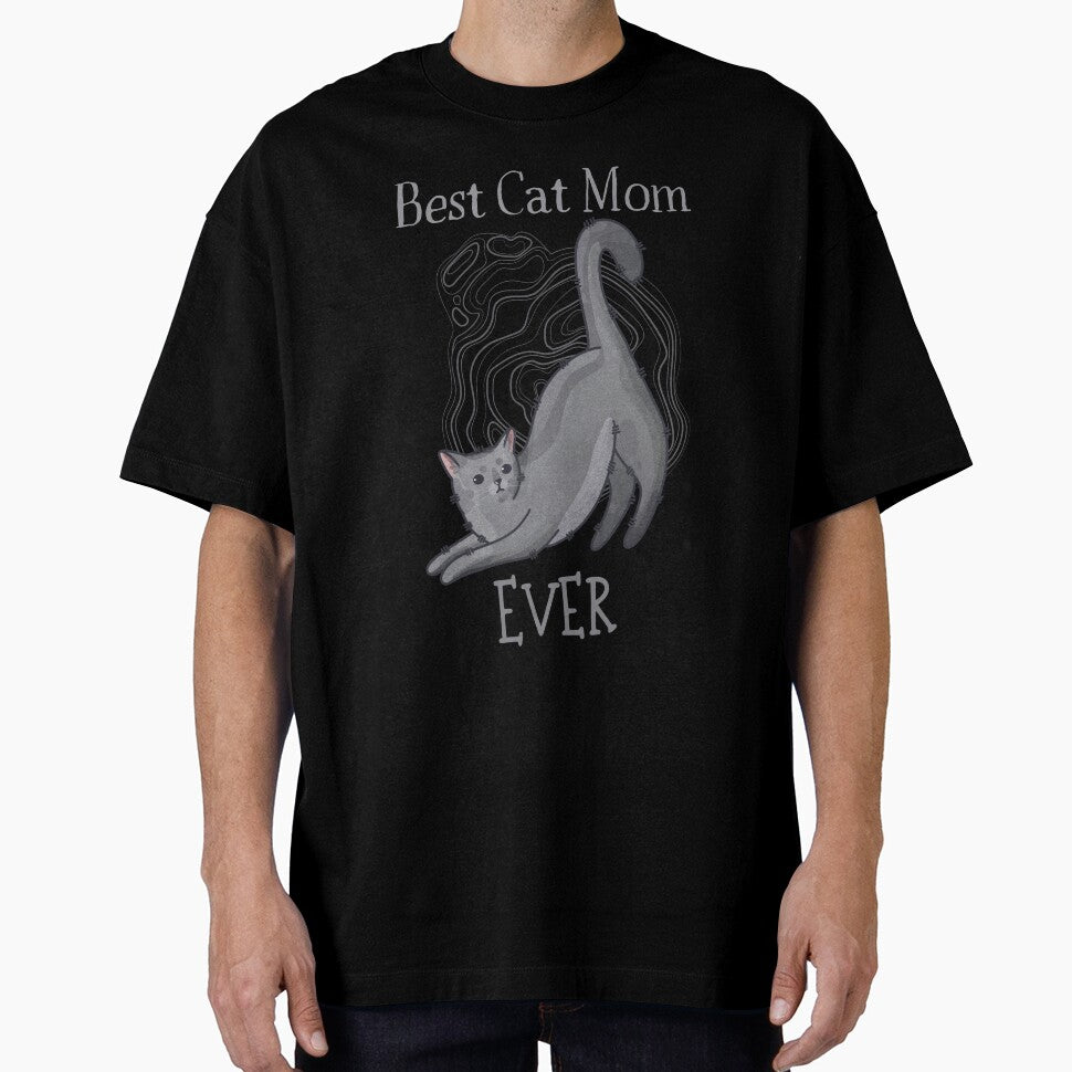 Best Cat Mom Ever - Blue cat - Cat mom design by FelineEmporium T-Shirts, Hoodie, Sweatshirt | BlankRebels.com (Image 1)