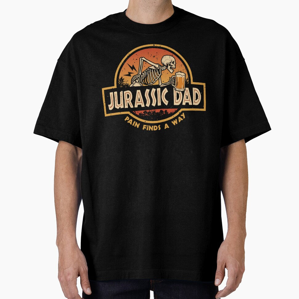 Jurassic Dad Beer Pain Finds A Way Funny Sarcastic Skeleton by Artifyo