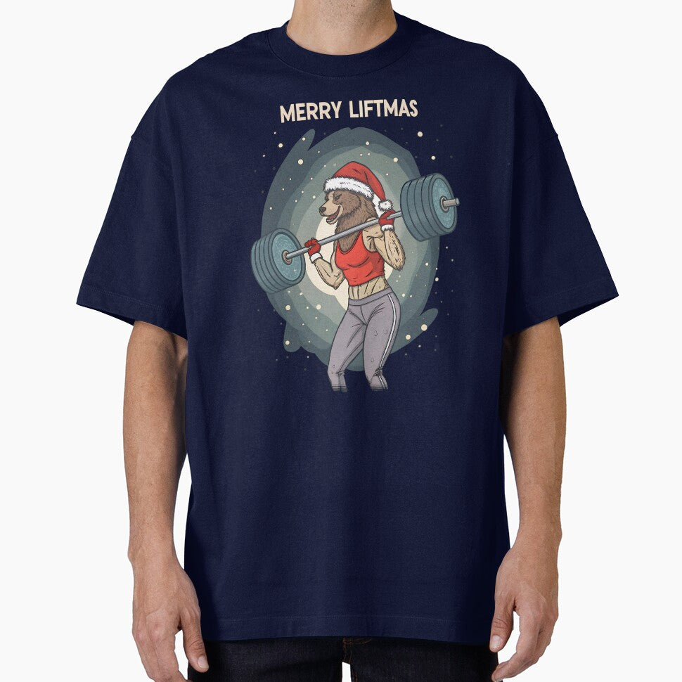 Merry Liftmas – Muscular Female Bear Lifting Weights by PLisasPets T-Shirts, Hoodie, Sweatshirt | BlankRebels.com (Image 1)