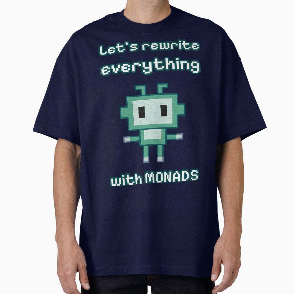 Let’s Rewrite Everything with Monads – Haskell Developer Humor Pixel Art by Nerd Romance Café T-Shirts, Hoodie,... (Image 1)